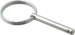 Gibraltar - 3/16" Pin Diam, 1-3/16" Long, Zinc Plated Steel Ball Lock Hitch Pin - 1" Usable Length - Americas Industrial Supply
