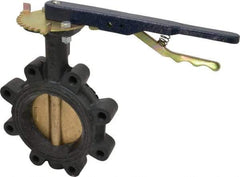 NIBCO - 4" Pipe, Lug Butterfly Valve - Lever Handle, Ductile Iron Body, EPDM Seat, 200 WOG, Aluminum Bronze Disc, Stainless Steel Stem - Americas Industrial Supply