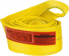 Lift-All - 10' Long x 4" Wide, 11,500 Lb Vertical Capacity, 2 Ply, Polyester Web Sling - 9,200 Lb Choker Capacity, Yellow - Americas Industrial Supply