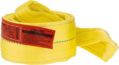 Lift-All - 6' Long x 4" Wide, 11,500 Lb Vertical Capacity, 2 Ply, Polyester Web Sling - 9,200 Lb Choker Capacity, Yellow - Americas Industrial Supply
