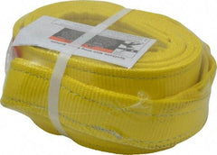 Lift-All - 10' Long x 4" Wide, 11,500 Lb Vertical Capacity, 2 Ply, Polyester Web Sling - 9,200 Lb Choker Capacity, Yellow - Americas Industrial Supply