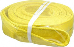 Lift-All - 20' Long x 4" Wide, 11,500 Lb Vertical Capacity, 2 Ply, Polyester Web Sling - 9,200 Lb Choker Capacity, Yellow - Americas Industrial Supply