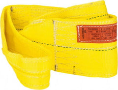 Lift-All - 4' Long x 6" Wide, 16,300 Lb Vertical Capacity, 2 Ply, Polyester Web Sling - 13,000 Lb Choker Capacity, Yellow - Americas Industrial Supply