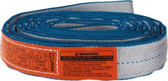 Lift-All - 14' Long x 2" Wide, 6,400 Lb Vertical Capacity, 2 Ply, Polyester Web Sling - 5,000 Lb Choker Capacity, Silver (Color) - Americas Industrial Supply