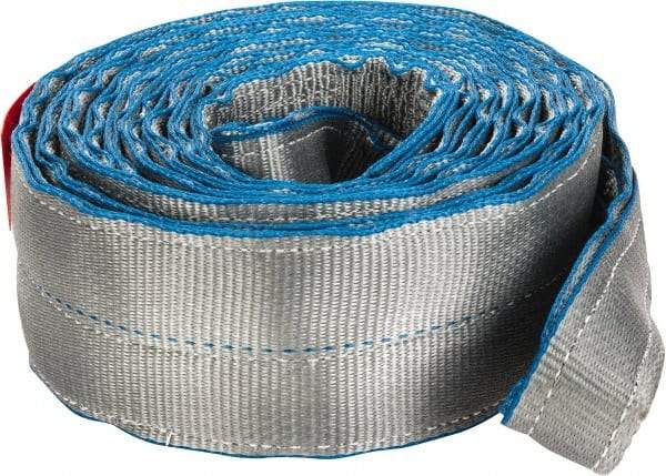 Lift-All - 20' Long x 4" Wide, 11,500 Lb Vertical Capacity, 2 Ply, Polyester Web Sling - 9,200 Lb Choker Capacity, Silver (Color) - Americas Industrial Supply