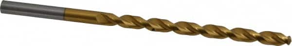 Guhring - 5/16", 130° Point, Parabolic Flute, High Speed Steel Taper Length Drill Bit - TiN Finish, 4-9/32" Flute Length, 6-1/2" OAL, Series 668 - Americas Industrial Supply
