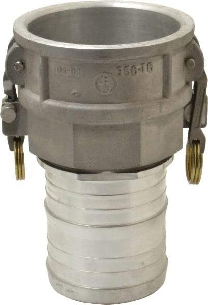 EVER-TITE Coupling Products - 4" Aluminum Cam & Groove Suction & Discharge Hose Female Coupler Hose Shank - Part C, 100 Max psi - Americas Industrial Supply