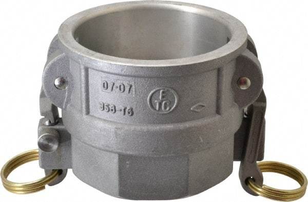 EVER-TITE Coupling Products - 3" Aluminum Cam & Groove Suction & Discharge Hose Female Coupler Female NPT Thread - Part D, 3" Lock-On Thread, 125 Max psi - Americas Industrial Supply