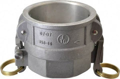 EVER-TITE Coupling Products - 3" Aluminum Cam & Groove Suction & Discharge Hose Female Coupler Female NPT Thread - Part D, 3" Lock-On Thread, 125 Max psi - Americas Industrial Supply