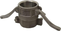 EVER-TITE Coupling Products - 1-1/2" Stainless Steel Cam & Groove Suction & Discharge Hose Female Coupler Female NPT Thread - Part D, 1-1/2" Lock-On Thread, 250 Max psi - Americas Industrial Supply