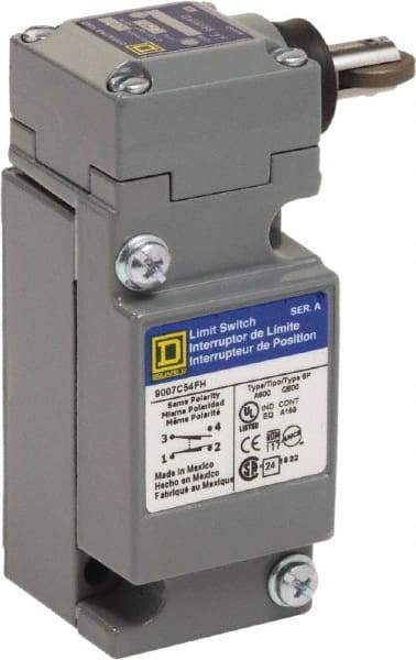 Square D - SPDT, NC/NO, 600 Volt, Screw Terminal, Plunger Actuator, General Purpose Limit Switch - 4 Lb Operating Force - Americas Industrial Supply
