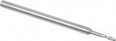 Onsrud - 1/16" Cutting Diam x 1/4" Length of Cut, 2 Flute, Upcut Spiral Router Bit - Uncoated, Right Hand Cut, Solid Carbide, 2" OAL x 1/8" Shank Diam, Ball End Taper, 30° Helix Angle - Americas Industrial Supply