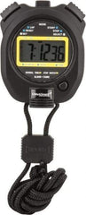 Value Collection - LCD Digital Stopwatch with Split Counter - 4 Functions, 1/100 Sec Resolution, Black - Americas Industrial Supply