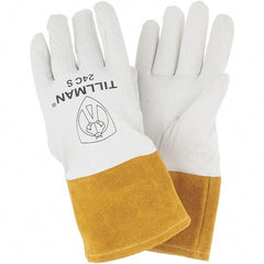 TILLMAN - Welder's & Heat Protective Gloves - 4"CUFF NTRL/GLD SML1PR KIDSKIN TIG WELDING GLVS - Americas Industrial Supply