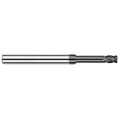 Harvey Tool - Corner Radius & Corner Chamfer End Mills; Mill Diameter (Inch): 1/64 ; Mill Diameter (Decimal Inch): 0.0150 ; End Type: Corner Radius ; Corner Radius (Decimal Inch): 0.0030 ; Number of Flutes: 4 ; Material: Solid Carbide - Exact Industrial Supply