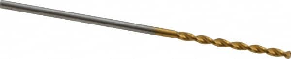 Guhring - 1.1mm 130° High Speed Steel Jobber Drill - TiN Finish, Right Hand Cut, Parabolic Flute, Straight Shank, 1-7/16" OAL, Standard Point - Americas Industrial Supply