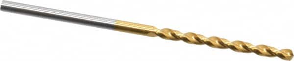 Guhring - 1.95mm 130° High Speed Steel Jobber Drill - TiN Finish, Right Hand Cut, Parabolic Flute, Straight Shank, 1-15/16" OAL, Standard Point - Americas Industrial Supply