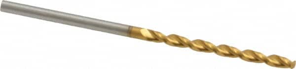 Guhring - 2.15mm 130° High Speed Steel Jobber Drill - TiN Finish, Right Hand Cut, Parabolic Flute, Straight Shank, 2-3/32" OAL, Standard Point - Americas Industrial Supply