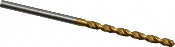 Guhring - 2.35mm 130° High Speed Steel Jobber Drill - TiN Finish, Right Hand Cut, Parabolic Flute, Straight Shank, 2-3/32" OAL, Standard Point - Americas Industrial Supply