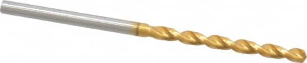Guhring - 2.6mm 130° High Speed Steel Jobber Drill - TiN Finish, Right Hand Cut, Parabolic Flute, Straight Shank, 2-1/4" OAL, Standard Point - Americas Industrial Supply