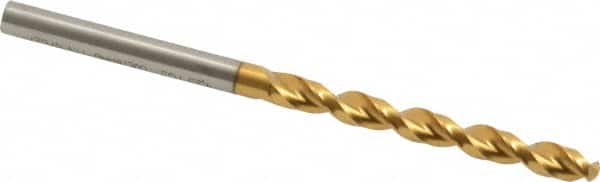 Guhring - 4.25mm 130° High Speed Steel Jobber Drill - TiN Finish, Right Hand Cut, Parabolic Flute, Straight Shank, 2-15/16" OAL, Standard Point - Americas Industrial Supply