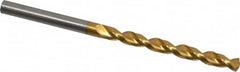 Guhring - 4.45mm 130° High Speed Steel Jobber Drill - TiN Finish, Right Hand Cut, Parabolic Flute, Straight Shank, 3-5/32" OAL, Standard Point - Americas Industrial Supply