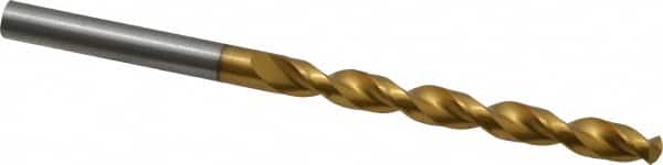 Guhring - 5.5mm 130° High Speed Steel Jobber Drill - TiN Finish, Right Hand Cut, Parabolic Flute, Straight Shank, 93mm OAL, Standard Point - Americas Industrial Supply