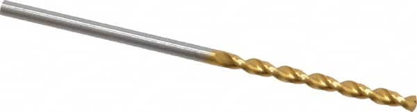 Guhring - 1.8mm 130° Cobalt Jobber Drill - TiN Finish, Right Hand Cut, Parabolic Flute, Straight Shank, 1-13/16" OAL, Standard Point - Americas Industrial Supply