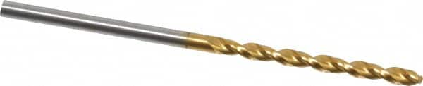 Guhring - 2.15mm 130° Cobalt Jobber Drill - TiN Finish, Right Hand Cut, Parabolic Flute, Straight Shank, 2-3/32" OAL, Standard Point - Americas Industrial Supply