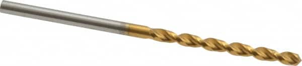 Guhring - 2.35mm 130° Cobalt Jobber Drill - TiN Finish, Right Hand Cut, Parabolic Flute, Straight Shank, 2-3/32" OAL, Standard Point - Americas Industrial Supply