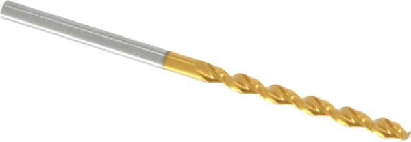 Guhring - 2.6mm 130° Cobalt Jobber Drill - TiN Finish, Right Hand Cut, Parabolic Flute, Straight Shank, 2-1/4" OAL, Standard Point - Americas Industrial Supply