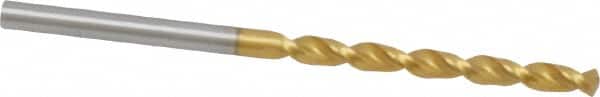 Guhring - 3.3mm 130° Cobalt Jobber Drill - TiN Finish, Right Hand Cut, Parabolic Flute, Straight Shank, 2-9/16" OAL, Standard Point - Americas Industrial Supply