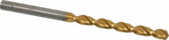 Guhring - 4.6mm 130° Cobalt Jobber Drill - TiN Finish, Right Hand Cut, Parabolic Flute, Straight Shank, 3-5/32" OAL, Standard Point - Americas Industrial Supply