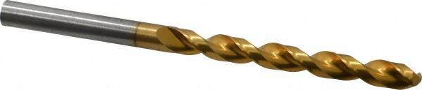 Guhring - 6.3mm 130° Cobalt Jobber Drill - TiN Finish, Right Hand Cut, Parabolic Flute, Straight Shank, 101mm OAL, Standard Point - Americas Industrial Supply