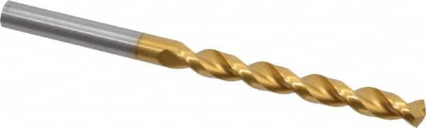 Guhring - 6.6mm 130° Cobalt Jobber Drill - TiN Finish, Right Hand Cut, Parabolic Flute, Straight Shank, 101mm OAL, Standard Point - Americas Industrial Supply