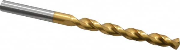 Guhring - 7mm 130° Cobalt Jobber Drill - TiN Finish, Right Hand Cut, Parabolic Flute, Straight Shank, 4-9/32" OAL, Standard Point - Americas Industrial Supply