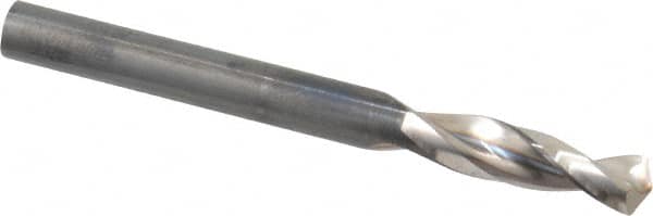 Guhring - 6mm 130° Parabolic Flute High Speed Steel Screw Machine Drill Bit - Bright Finish, Right Hand Cut, 28mm Flute Length, 66mm OAL, Standard Point, Straight Shank - Americas Industrial Supply