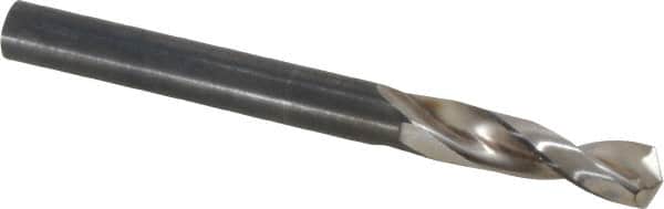 Guhring - 6.3mm 130° Parabolic Flute High Speed Steel Screw Machine Drill Bit - Bright Finish, Right Hand Cut, 31mm Flute Length, 70mm OAL, Standard Point, Straight Shank - Americas Industrial Supply