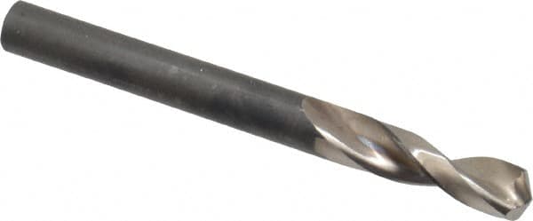 Guhring - 6.6mm 130° Parabolic Flute High Speed Steel Screw Machine Drill Bit - Bright Finish, Right Hand Cut, 31mm Flute Length, 70mm OAL, Standard Point, Straight Shank - Americas Industrial Supply
