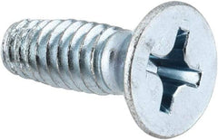 Value Collection - 1/4-20 UNC Thread, 3/4" OAL, Phillips Drive Steel Thread Cutting Screw - Flat Head, Grade 2, Point Type F, Zinc-Plated Finish - Americas Industrial Supply