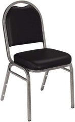 NPS - Vinyl Black Stacking Chair - Silver Frame, 18" Wide x 20" Deep x 34" High - Americas Industrial Supply