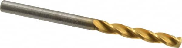 Guhring - 3.3mm 150° Solid Carbide Jobber Drill - TiN Finish, Right Hand Cut, Spiral Flute, Straight Shank, 1.929" OAL, Standard Point - Americas Industrial Supply