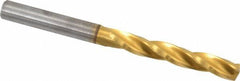 Guhring - 5.4mm 150° Solid Carbide Jobber Drill - TiN Finish, Right Hand Cut, Spiral Flute, Straight Shank, 2.598" OAL, Standard Point - Americas Industrial Supply