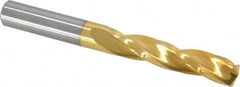 Guhring - 9.6mm 150° Solid Carbide Jobber Drill - TiN Finish, Right Hand Cut, Spiral Flute, Straight Shank, 3.504" OAL, Standard Point - Americas Industrial Supply