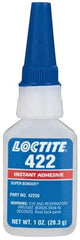 Loctite - 1 oz Bottle Clear Instant Adhesive - Series 422, 30 sec Working Time, 24 hr Full Cure Time, Bonds to Metal, Plastic & Rubber - Americas Industrial Supply