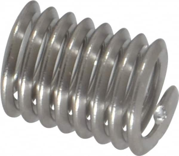 Heli-Coil - 1/4-20 UNC, 1/2" OAL, Free Running Helical Insert - 8 Free Coils, Tanged, Stainless Steel, 2D Insert Length - Exact Industrial Supply