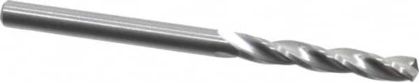 Guhring - 3.3mm 150° Solid Carbide Jobber Drill - Bright Finish, Right Hand Cut, Spiral Flute, Straight Shank, 49mm OAL, Standard Point - Americas Industrial Supply