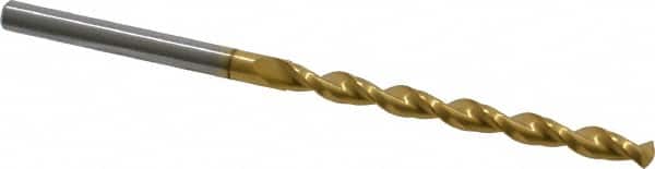 Guhring - #28 130° Solid Carbide Jobber Drill - TiN Finish, Right Hand Cut, Parabolic Flute, Straight Shank, 2-7/8" OAL, Standard Point - Americas Industrial Supply