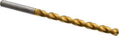 Guhring - #2 130° Solid Carbide Jobber Drill - TiN Finish, Right Hand Cut, Parabolic Flute, Straight Shank, 98.43mm OAL, Standard Point - Americas Industrial Supply