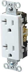 Hubbell Wiring Device-Kellems - 125 VAC, 20 Amp, 5-20R NEMA Configuration, White, Specification Grade, Self Grounding Duplex Receptacle - 1 Phase, 2 Poles, 3 Wire, Flush Mount - Americas Industrial Supply